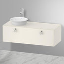 Duravit 白色鬱金香檯面洗臉盆，附梳妝台，附 1 個拉出式隔間，內部系統為橡木