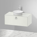 Duravit 白色鬱金香檯面洗臉盆，附梳妝台，附 1 個拉出式隔間，內部系統為橡木