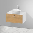 Duravit 白色鬱金香檯面洗臉盆，附梳妝台，附 1 個拉出式隔間，內部系統為橡木