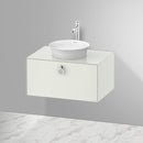 Duravit 白色鬱金香檯面洗臉盆，附梳妝台，附 1 個拉出式隔層，內部系統為胡桃木