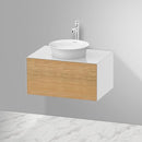 Duravit 白色鬱金香檯面洗臉盆，附梳妝台，附 1 個拉出式隔間，內部系統為橡木