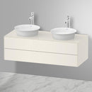 Duravit 白色鬱金香盥洗台可容納 2 個檯面洗臉盆，附 2 個拉出式隔間