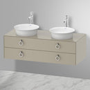 Duravit 白色鬱金香盥洗台可容納 2 個檯面洗臉盆，附 2 個拉出式隔間