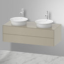 Duravit 白色鬱金香盥洗台可容納 2 個檯面洗臉盆，附 2 個拉出式隔間