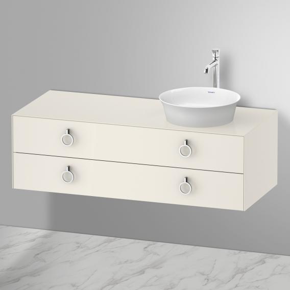 Duravit 白色鬱金香盥洗台，適用於台上洗臉盆，附 2 個拉出式隔間，附把手