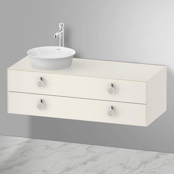 Duravit 白色鬱金香盥洗台，適用於台上洗臉盆，附 2 個拉出式隔間，附把手