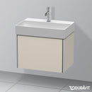 Duravit XSquare vanity unit Compact with 1 pull-out compartment, with interior system in walnut