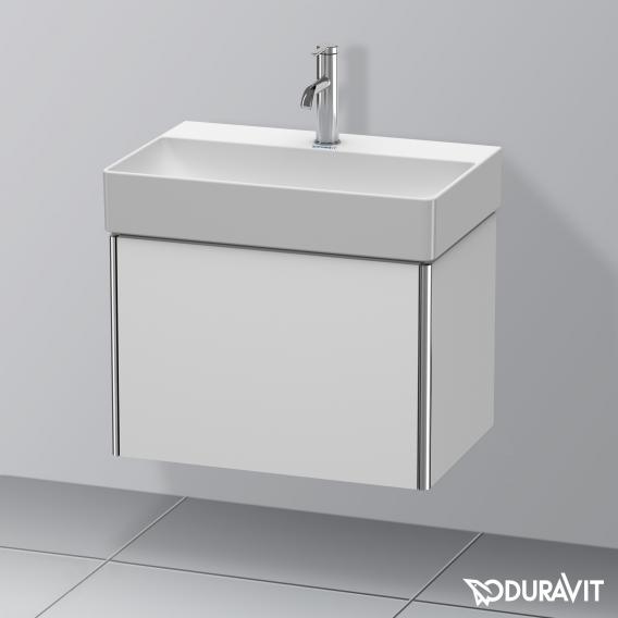 Duravit XSquare 梳妝台 緊湊型，附 1 個拉出式隔層，內部系統為胡桃木