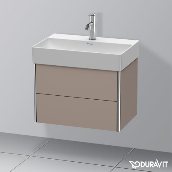 Duravit XSquare vanity unit Compact with 2 pull-out compartments, with interior system in walnut