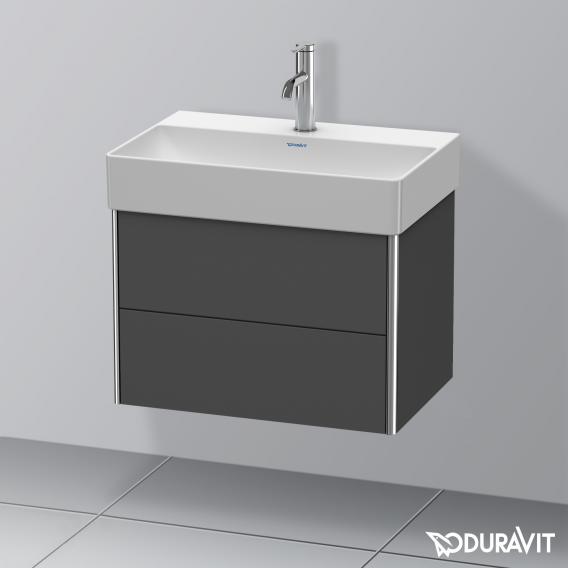 Duravit XSquare vanity unit Compact with 2 pull-out compartments, with interior system in walnut