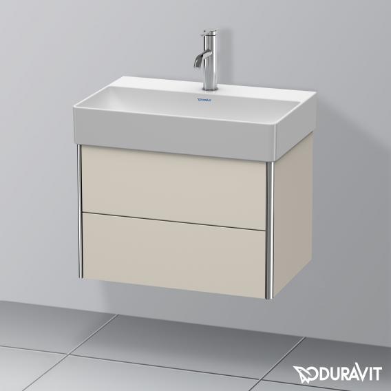 Duravit XSquare vanity unit Compact with 2 pull-out compartments, with interior system in walnut