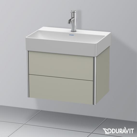 Duravit XSquare vanity unit Compact with 2 pull-out compartments, with interior system in walnut