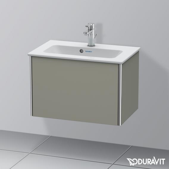 Duravit XSquare 梳妝台 緊湊型，附 1 個拉出式隔層，內部系統為胡桃木