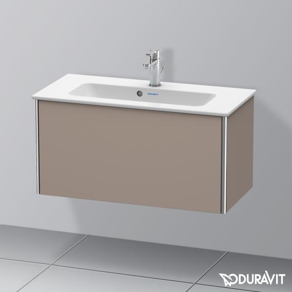 Duravit XSquare 梳妝台 緊湊型，附 1 個拉出式隔層，內部系統為胡桃木