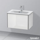 Duravit XSquare vanity unit Compact with 1 pull-out compartment, with interior system in maple