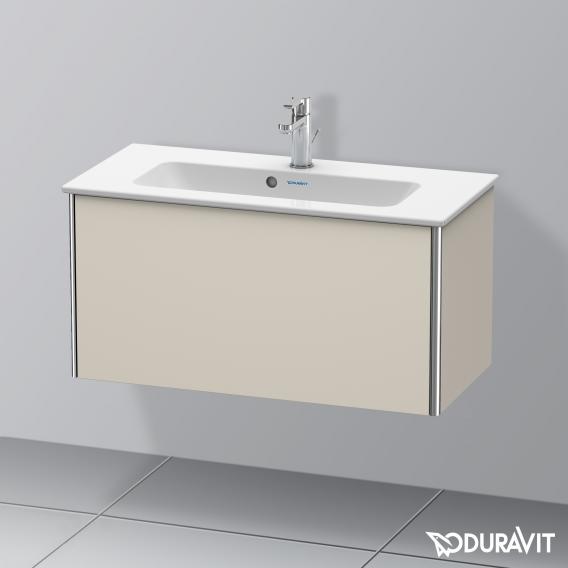 Duravit XSquare 梳妝台 緊湊型，附 1 個拉出式隔層，內部系統為胡桃木