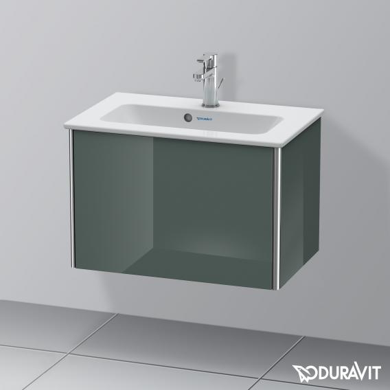 Duravit XSquare 梳妝台 緊湊型，附 1 個拉出式隔層，內部系統為胡桃木