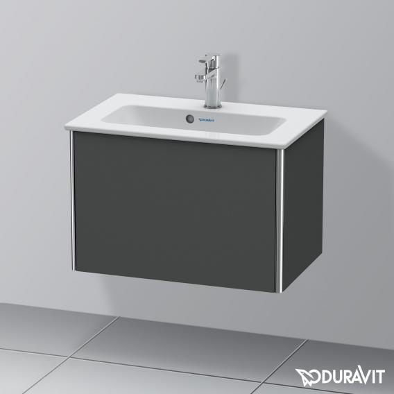 Duravit XSquare 梳妝台 緊湊型，附 1 個拉出式隔層，內部系統為胡桃木