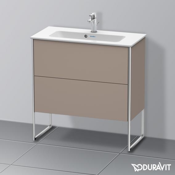 Duravit XSquare vanity unit Compact with 2 pull-out compartments, with interior system in walnut