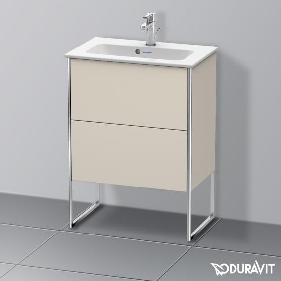 Duravit XSquare vanity unit Compact with 2 pull-out compartments, with interior system in walnut