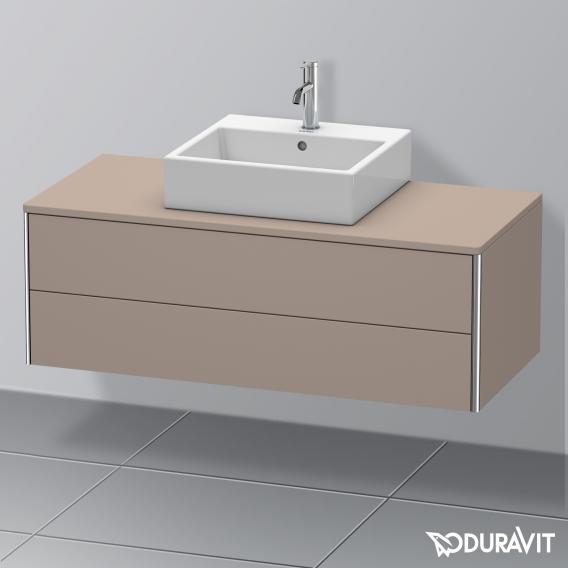 Duravit XSquare vanity unit for countertop with 2 pull-out compartments, with interior system in walnut