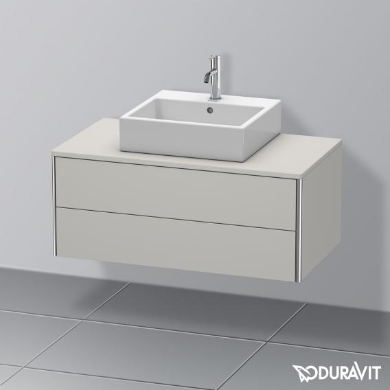 Duravit XSquare vanity unit for countertop with 2 pull-out compartments, with interior system in walnut