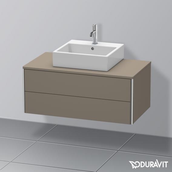 Duravit XSquare vanity unit for countertop with 2 pull-out compartments, with interior system in walnut