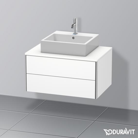 Duravit XSquare vanity unit for countertop with 2 pull-out compartments, with interior system in walnut