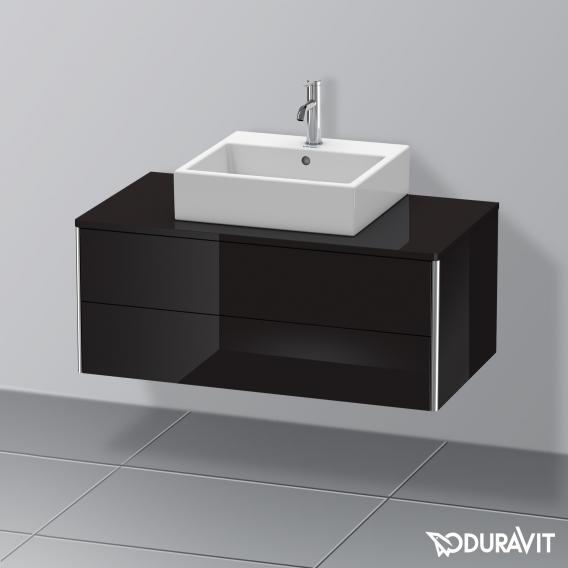 Duravit XSquare vanity unit for countertop with 2 pull-out compartments, with interior system in walnut