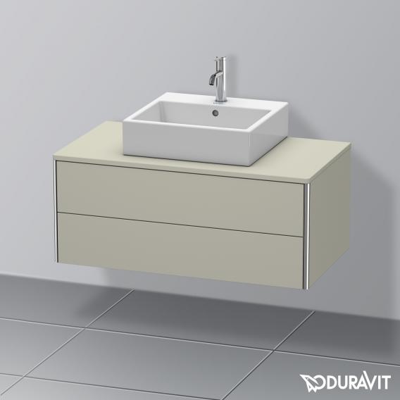 Duravit XSquare vanity unit for countertop with 2 pull-out compartments, with interior system in walnut