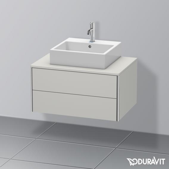 Duravit XSquare vanity unit for countertop with 2 pull-out compartments, with interior system in walnut