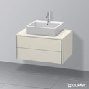 Duravit XSquare vanity unit for countertop with 2 pull-out compartments, with interior system in walnut