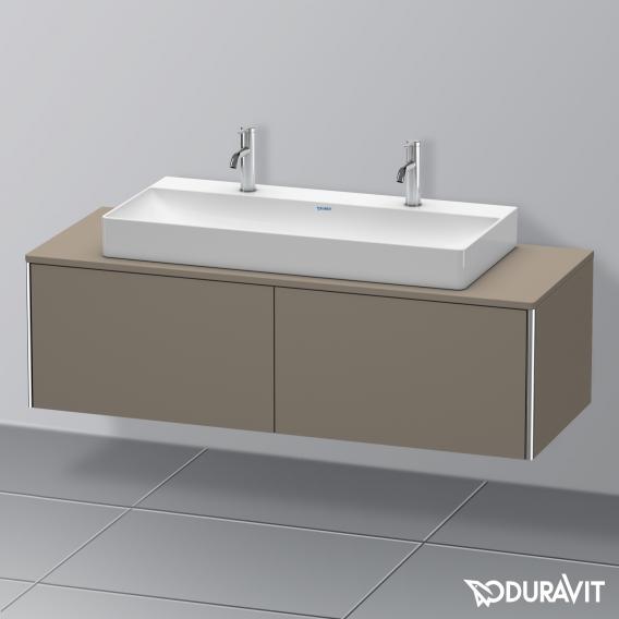 Duravit XSquare vanity unit for countertop with 2 pull-out compartments, with interior system in walnut