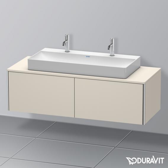 Duravit XSquare vanity unit for countertop with 2 pull-out compartments, with interior system in walnut