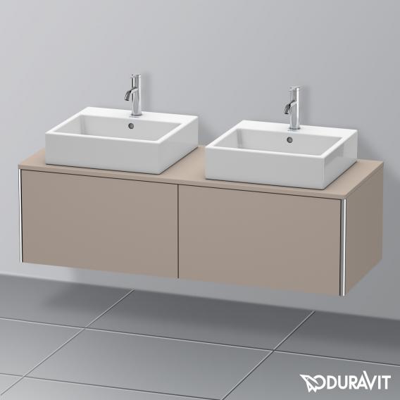 Duravit XSquare vanity unit for countertop with 2 pull-out compartments, with interior system in walnut