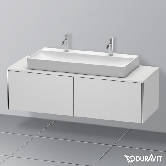 Duravit XSquare vanity unit for countertop with 2 pull-out compartments, with interior system in walnut