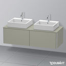 Duravit XSquare vanity unit for countertop with 2 pull-out compartments, with interior system in walnut
