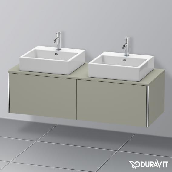 Duravit XSquare vanity unit for countertop with 2 pull-out compartments, with interior system in walnut