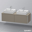Duravit XSquare vanity unit for countertop with 2 pull-out compartments, with interior system in walnut