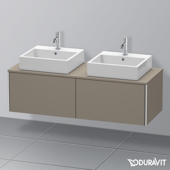 Duravit XSquare vanity unit for countertop with 2 pull-out compartments, with interior system in walnut