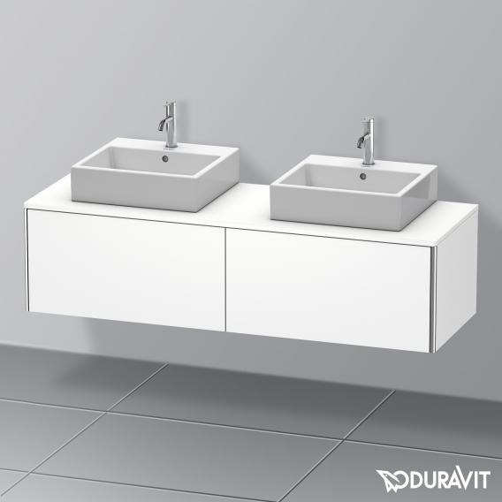 Duravit XSquare vanity unit for countertop with 2 pull-out compartments, with interior system in walnut