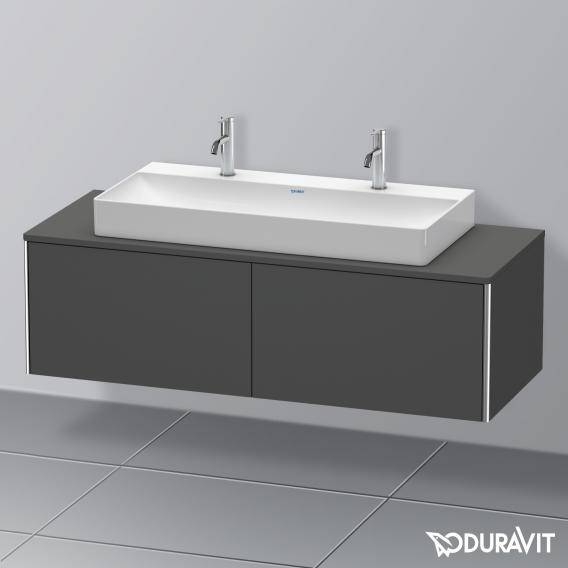 Duravit XSquare vanity unit for countertop with 2 pull-out compartments, with interior system in walnut