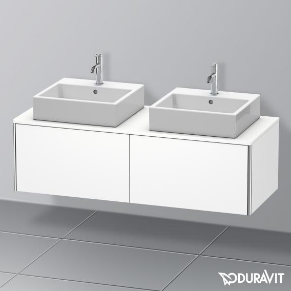 Duravit XSquare vanity unit for countertop with 2 pull-out compartments, with interior system in walnut