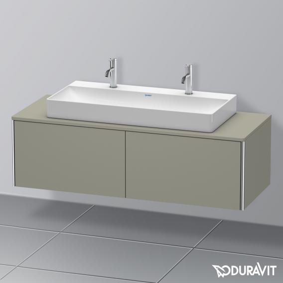 Duravit XSquare vanity unit for countertop with 2 pull-out compartments, with interior system in walnut