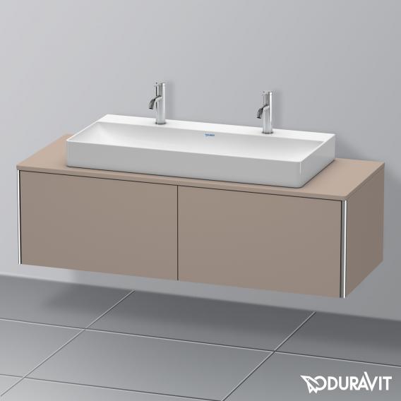 Duravit XSquare vanity unit for countertop with 2 pull-out compartments, with interior system in walnut