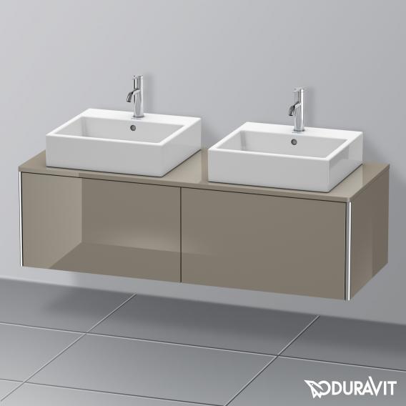 Duravit XSquare vanity unit for countertop with 2 pull-out compartments, with interior system in walnut