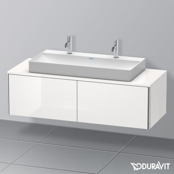 Duravit XSquare vanity unit for countertop with 2 pull-out compartments, with interior system in walnut