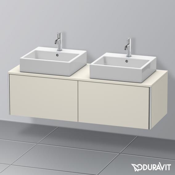 Duravit XSquare vanity unit for countertop with 2 pull-out compartments, with interior system in maple