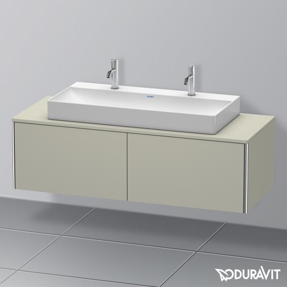 Duravit XSquare vanity unit for countertop with 2 pull-out compartments, with interior system in walnut