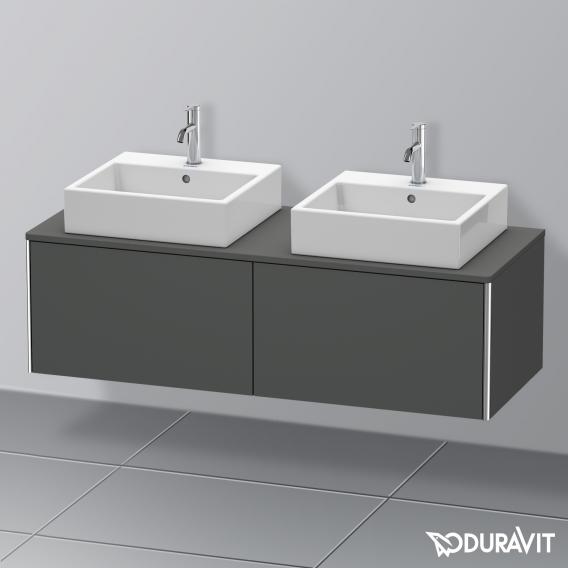 Duravit XSquare vanity unit for countertop with 2 pull-out compartments, with interior system in walnut